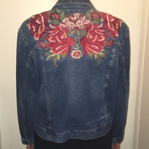 NWT American eagle embroidered denim jacket